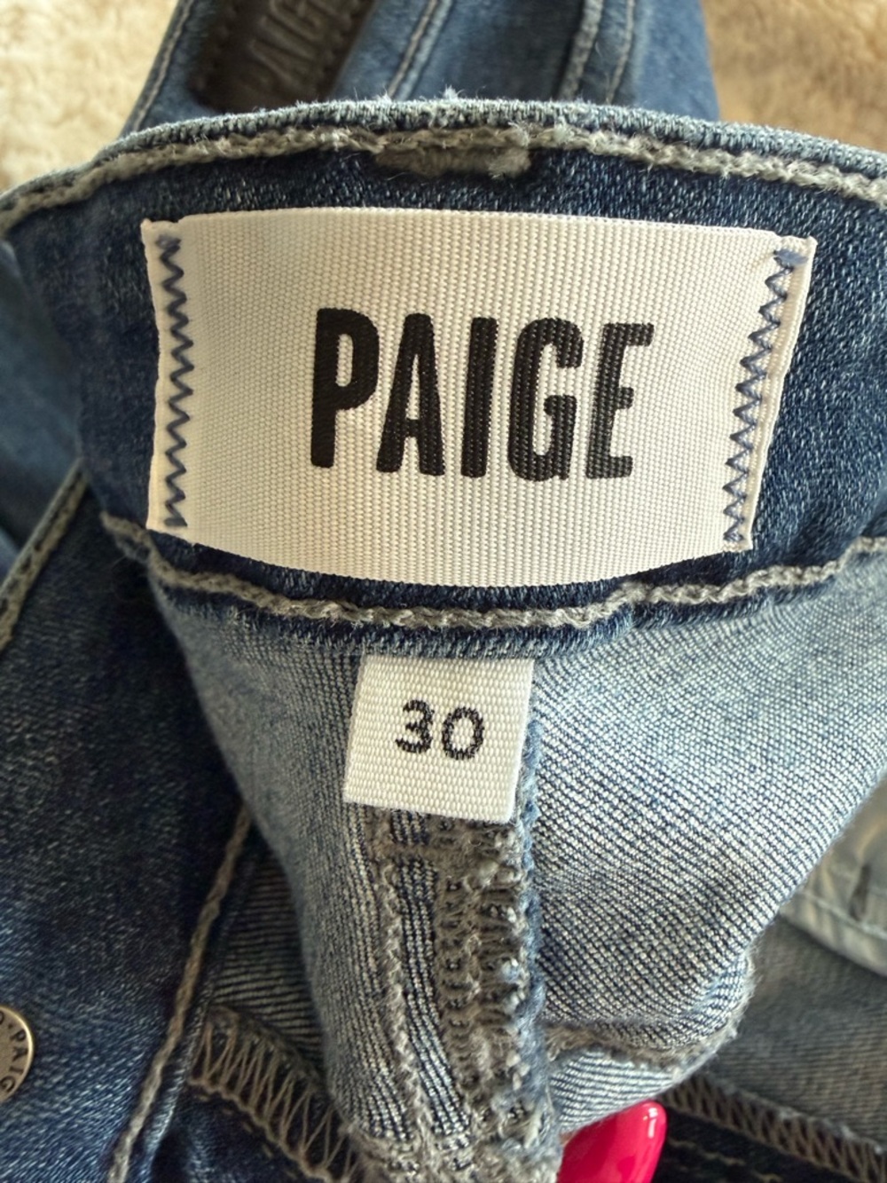 PAIGE Rory Crop Flare Jeans in Deep Blue, NWT, Size 30 - Picture 4 of 5